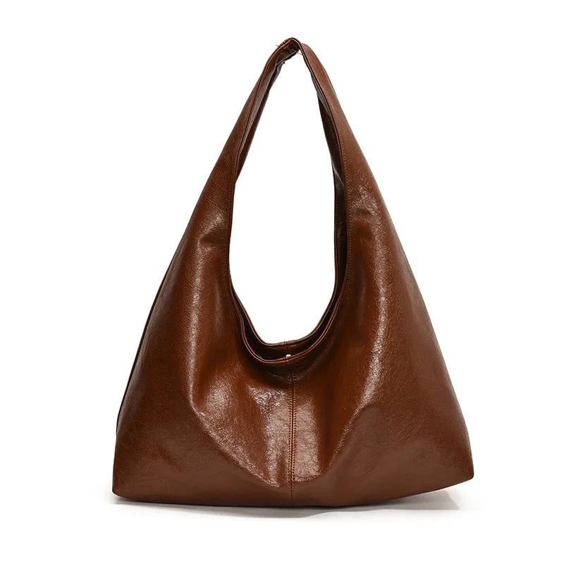 Sac à main effet cuir casual marron / cognac
