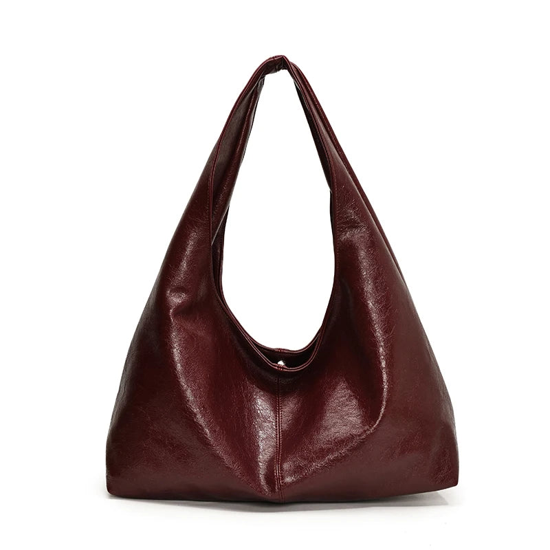 Sac à main effet cuir casual bordeaux